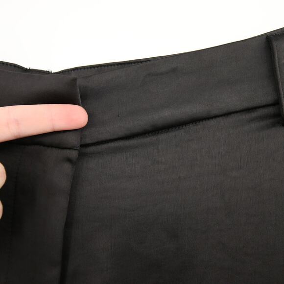 Vince Camuto Dress Pants Black Wide Leg Front Pleat Satin Trouser Pockets 24W - Picture 10 of 16